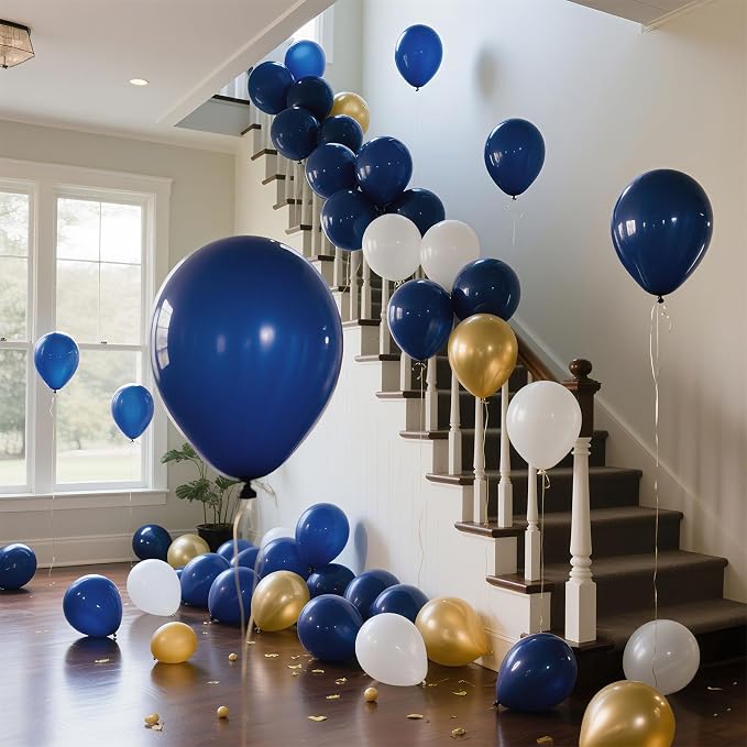Navy Blue Balloons Latex Party Dark Blue 100 Pack 12 inch Round Navy Balloons - Image 6