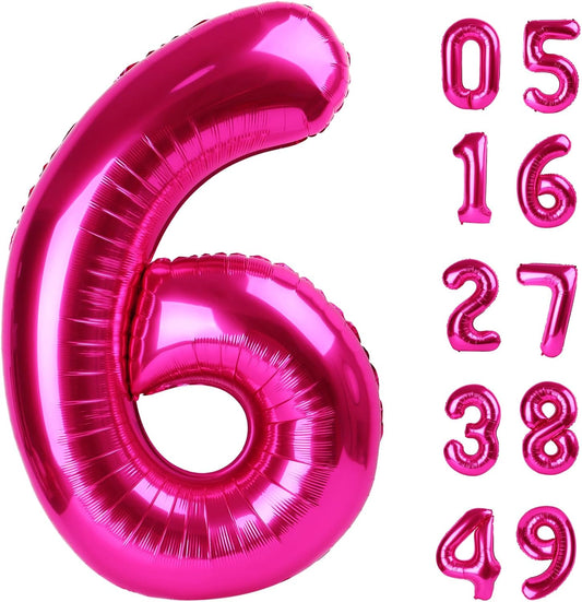 2026 number balloon rose red