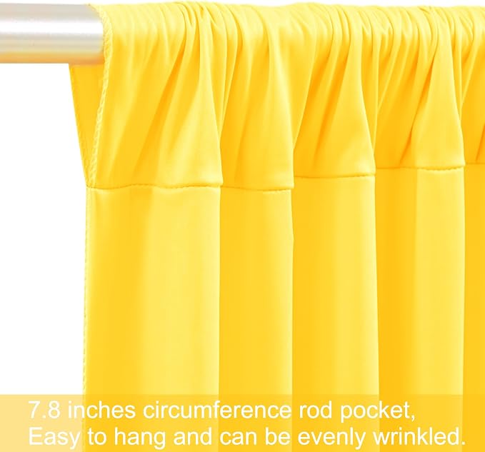 4 Panels Yellow Backdrop Curtains - Image 8