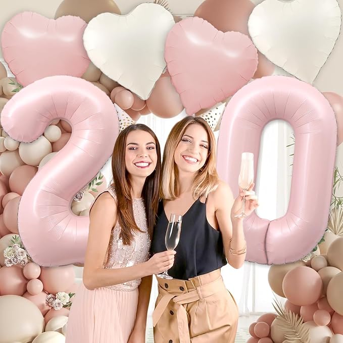 Pink 35 Balloon Number Pastel Pink 35th Birthday Party Decorations - Image 4