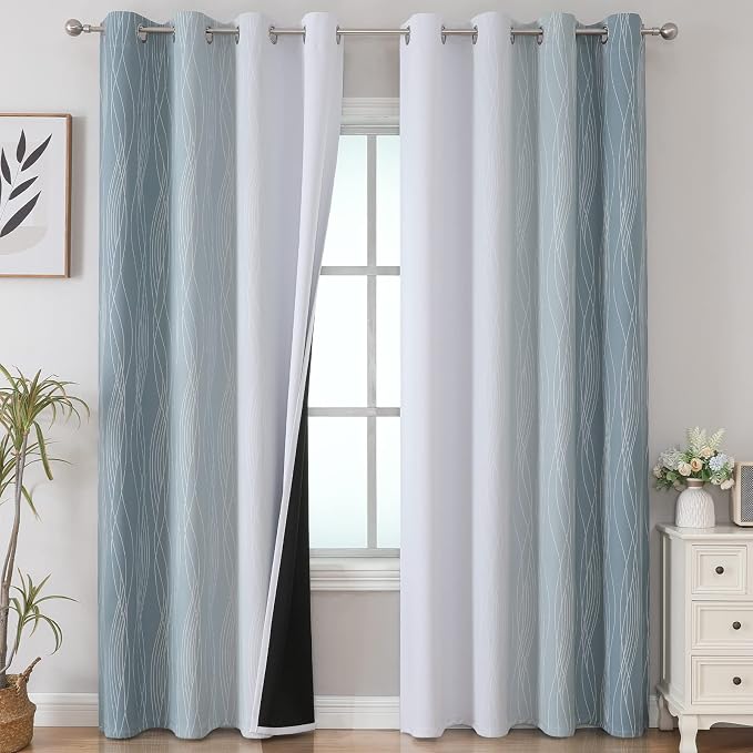 Blackout Curtains 102 Inches Long 2 Panels by ESTELARTEXTILER