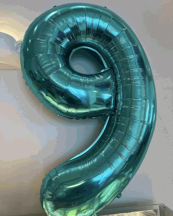 8 Balloon - Teal Birthday Number Balloons, 40 Inch Decorations Men Women | Teal - Image 7