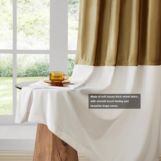 BULBUL Luxury Ivory Gold Curtains 120 inches - Image 5
