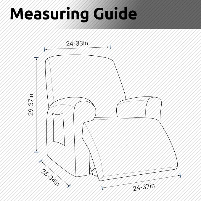 Recliner Chair Covers, 1-Piece Lazy Boy Recliner Covers, Charcoal | Washable - Image 4