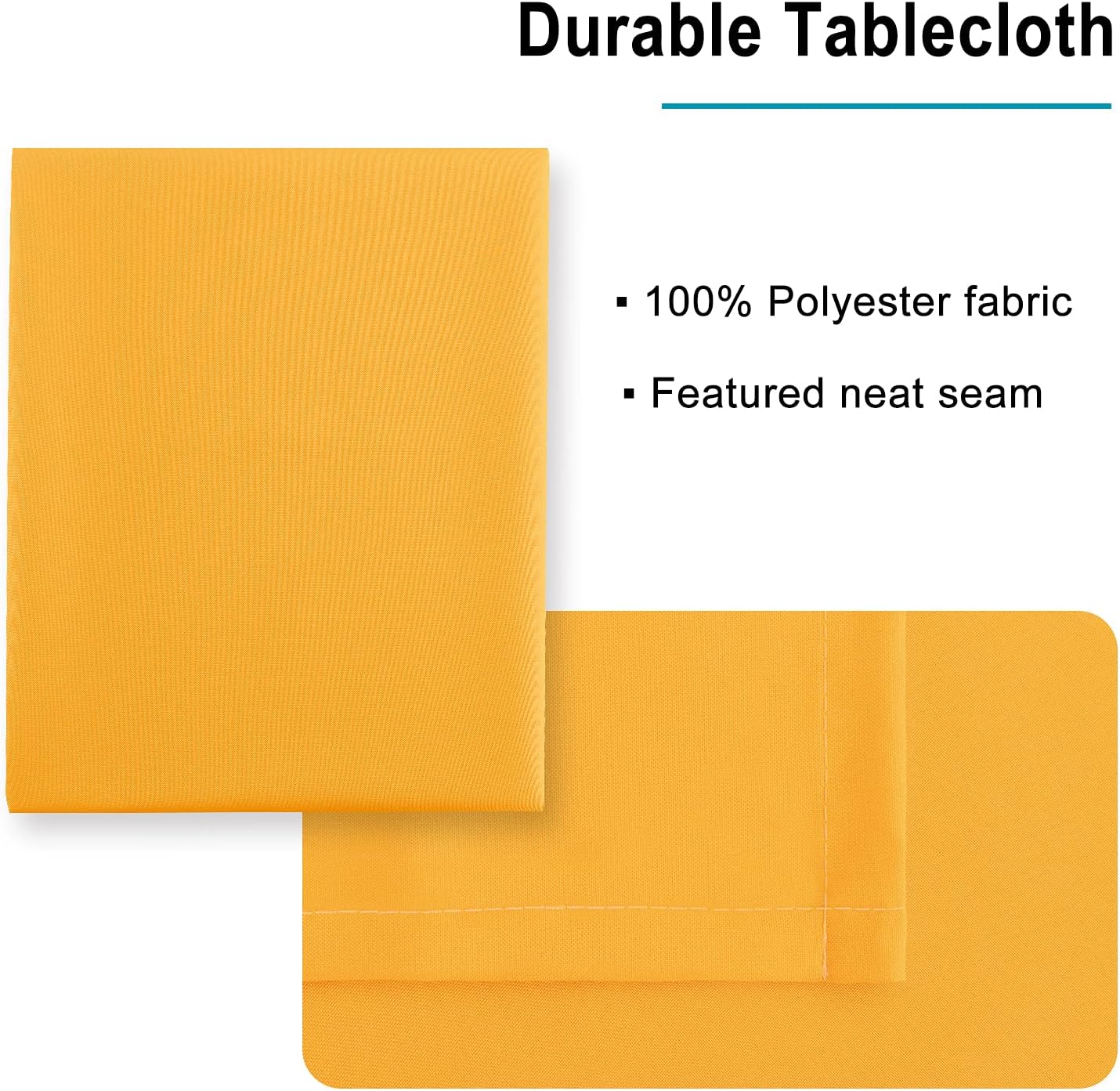 Hiasan Tablecloth for Square Tables - Waterproof and Spillproof Washable Fabric Table Cloth for Dining Room Kitchen Party, 70 x 70 Inch, Orange Yellow