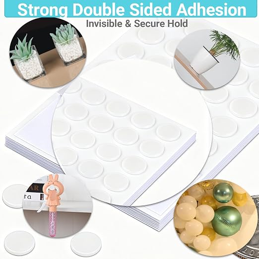 1000 Packs Double Sided Sticky Dots, 10mm Clear Removable Dot Glue, Strong Hold - Image 4
