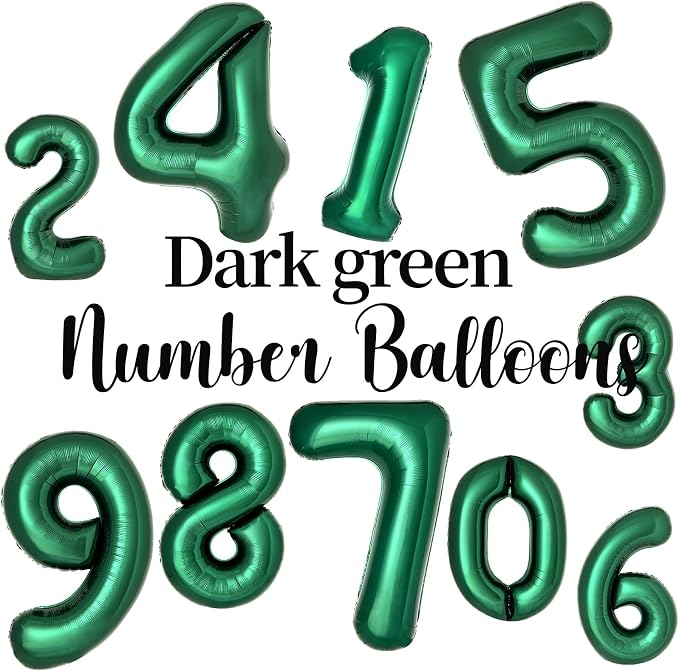 Dark Green Number 7 Balloons Large Emerald Green Number Balloons 40 Inch Jungle - Image 3
