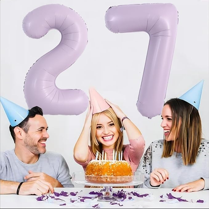 TONIFUL 40 Inch Pastel Purple Number 7 Balloon – Big Lilac Mylar Foil Number - Image 3