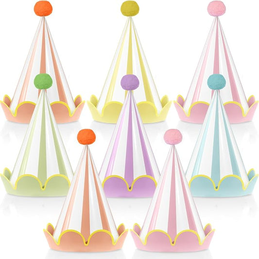 24pcs Pastel Birthday Party Hats by Oitnlaughter