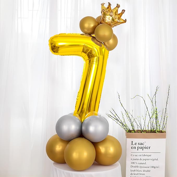 Gold Number Balloons Birthday Balloons - Image 6