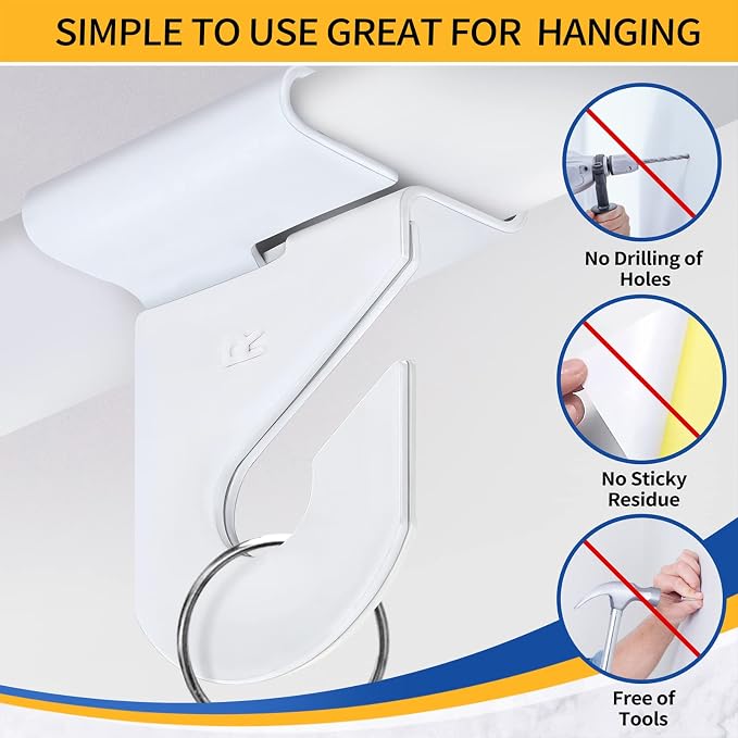 20 Pairs Drop Ceiling Hooks for Hanging, Suspended Track Ceiling Tile Clips - Image 6
