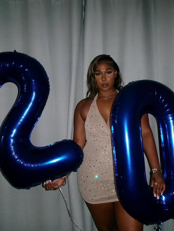 40 Inch Night Blue Number 3 Balloon, 3rd Blue Birthday Party Decorations | 40 - Image 4