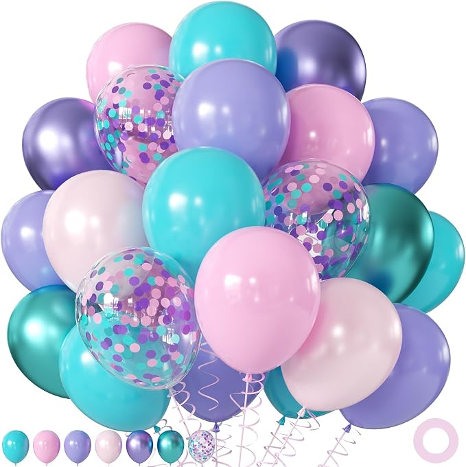 Mermaid Balloons for Ocean Sea Themed Baby Shower Gender Reveal Decorations | by JOYFLOAT