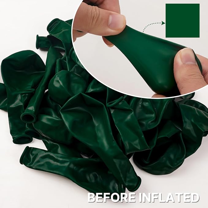 PartyWoo Dark Green Balloons 50pcs Emerald Hunter Forest Green Color | 12 Inch - Image 2