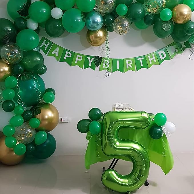 Green 4 Balloons, 40 Inch Large Foil Number Balloons Set 0-9, Self Inflate - Image 8