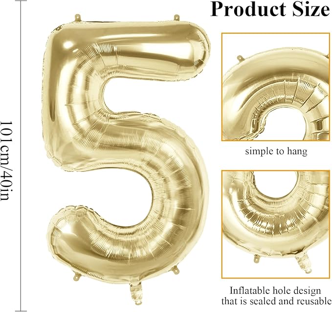 Number 57 Balloons for 57th Birthday Party Decorations, 40 Inch 0-100 - Image 2