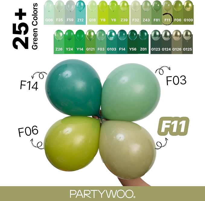 PartyWoo Sage Green Balloons 140pcs Olive Boho Green Color 18 12 10 5 Inch | 18 - Image 4