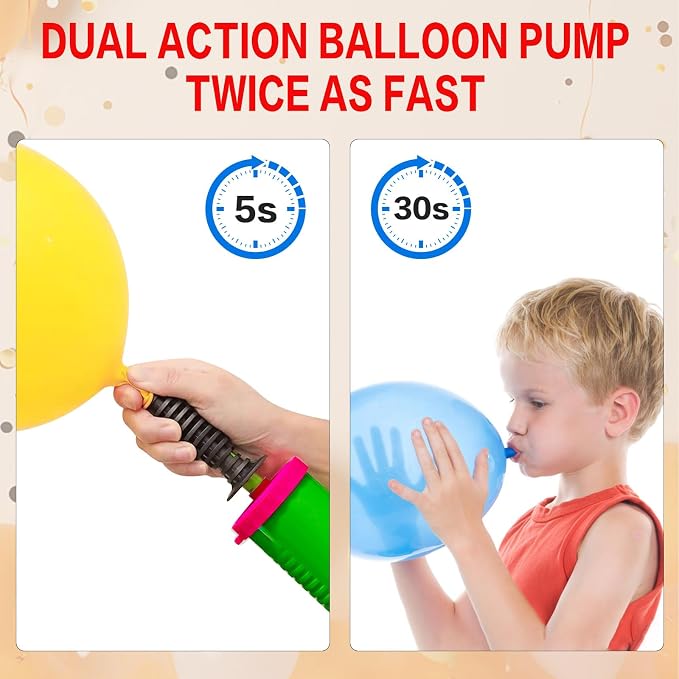 2 Pack Balloon Pump Hand Held – Two Way Dual Action Inflator Air Pump - Image 3