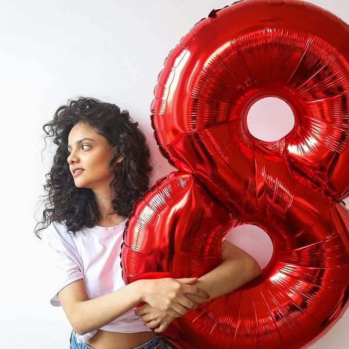 40 inch Number Balloon 0-9 Red Large Number 6 Balloons - Image 2