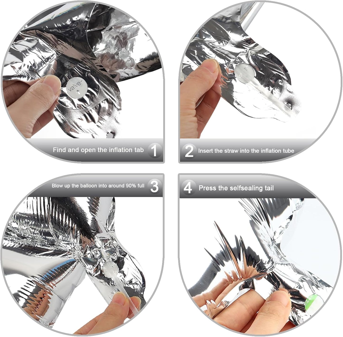 Silver 40 Inch Large Number 5 Birthday Balloon, Five 5th 15 25 35 50 55 Birthday Celebration Decorations, Foil 5 Mylar Helium Number 5 Balloons Girl Boy Anniversary Party Supplies