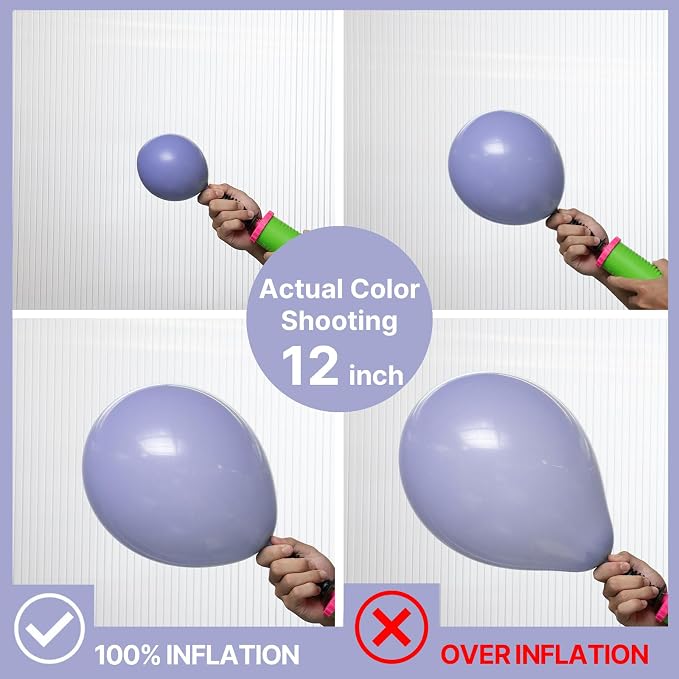 PartyWoo Dusty Blue Balloons 140pcs Boho Dusty Purple Muted Lavender Color | 18 - Image 4