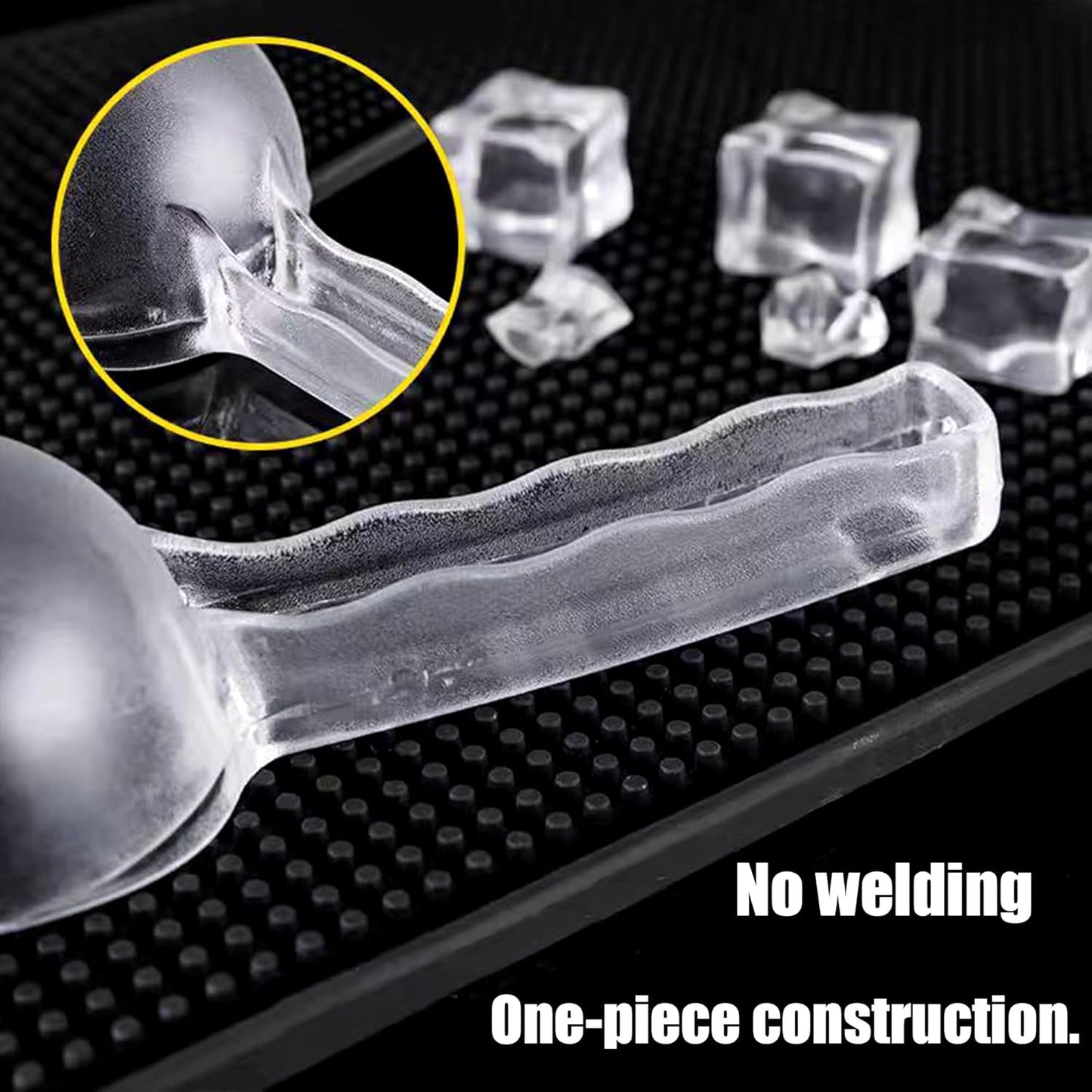 3PCS Clear Plastic Ice Scoop, 48 ounces Alec Ice Scoop, Kitchen Scoop for Ice Bucket Ice, Popcorn, Coffee Beans, Flour (48 oz.)