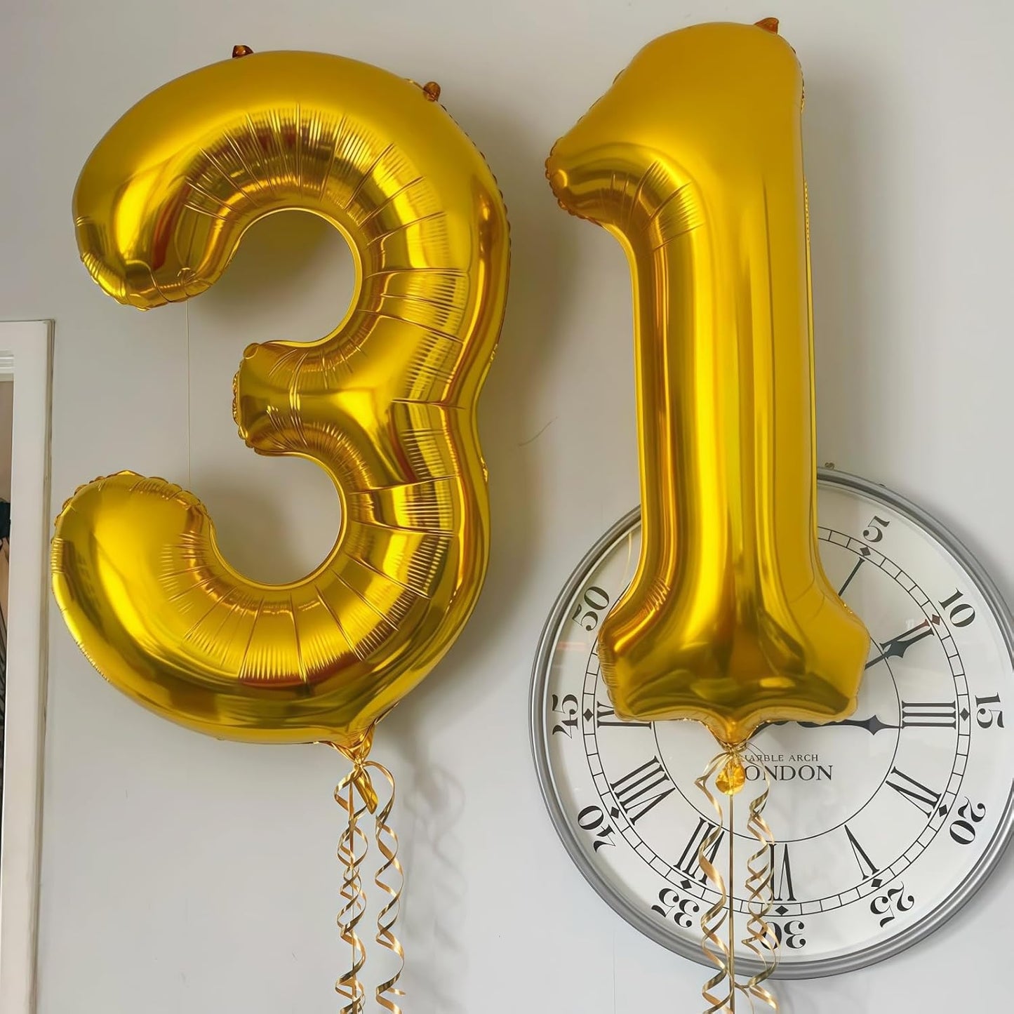 Gold 7 Balloon Number,40 Inch Number 7 Balloon Large Gold 7 Foil Mylar Helium Balloon for Birthday Party Decorations