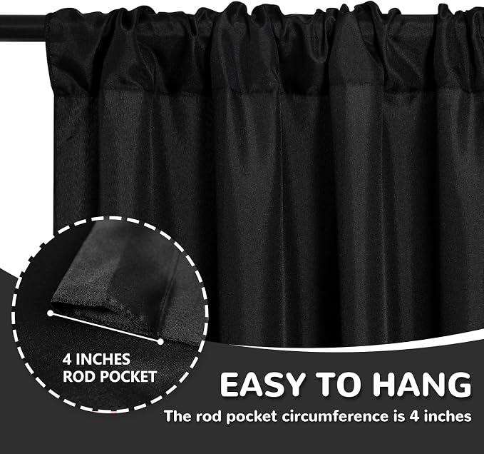 6 Panels Black Backdrop Curtain - Image 3