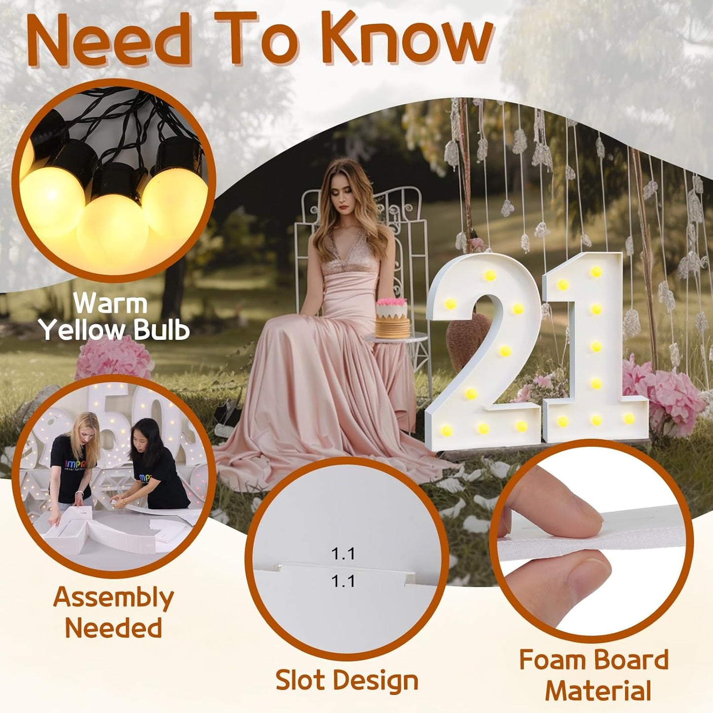 imprsv Marquee Light Up Numbers, Mosaic 3FT Marquee Numbers for 13th 30th Birthday Decorations Anniversary Party Decor, Large 3 for Party Decorations (Need to Assemble)