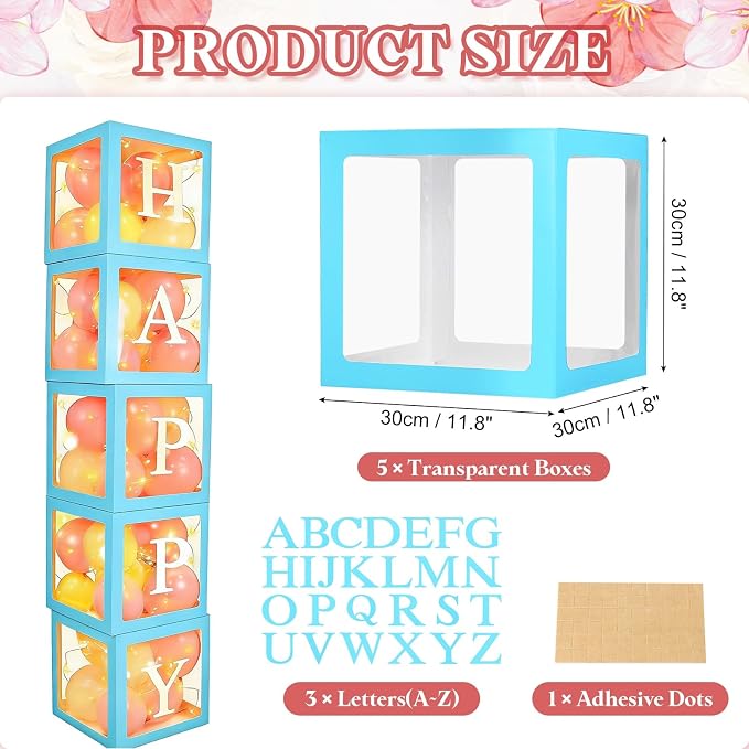 uxcell 4 Pcs Party Balloon Boxes, Transparent Balloon Boxes - Image 2