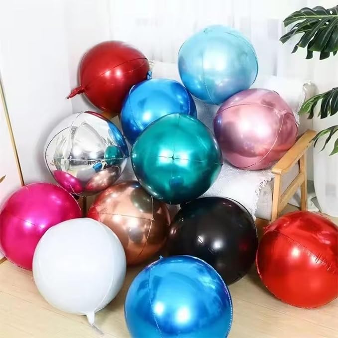 6Pcs Blue Pink Round Foil Balloons, Giant 4D Round Ball Balloon, 22 Inch - Image 7
