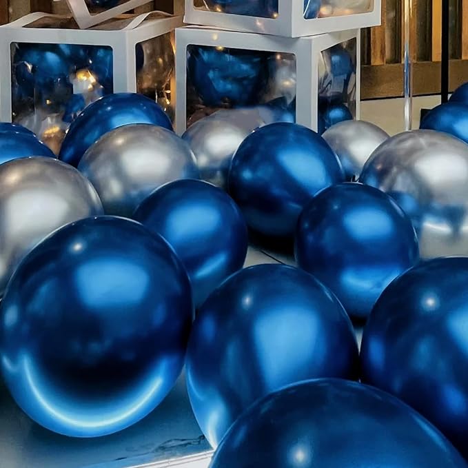 Voircoloria 105pcs Metallic Blue Party Latex Balloons, 12inch | - Image 5