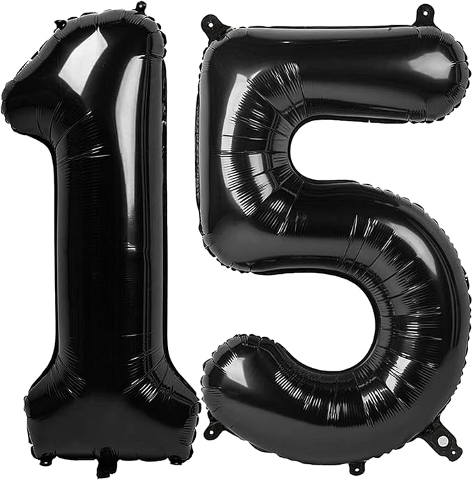 Numbers 14 Balloon 40Inch Black Balloons by Argthjy
