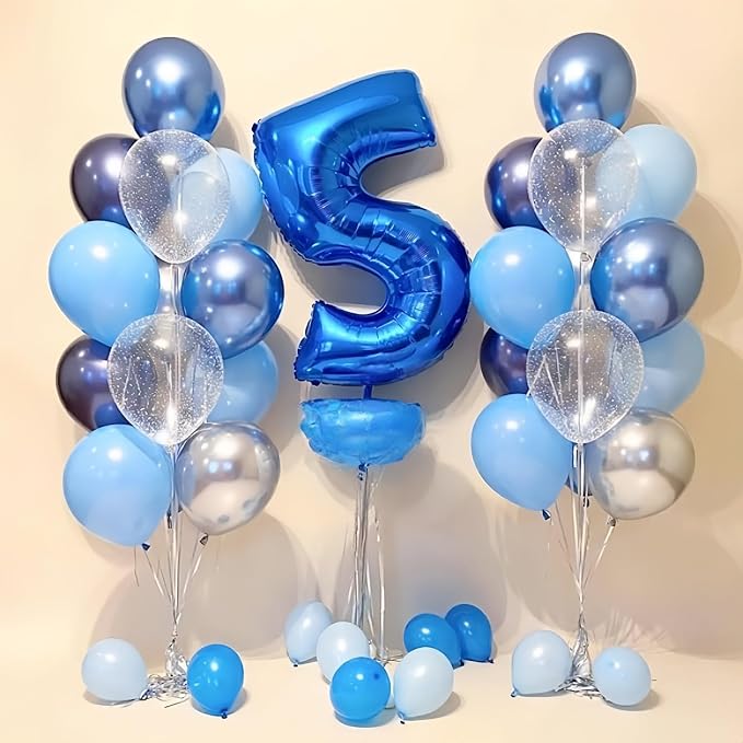 Blue Foil Balloon Number 8, Large Number 8 Digital 8 Helium Balloon - Image 4