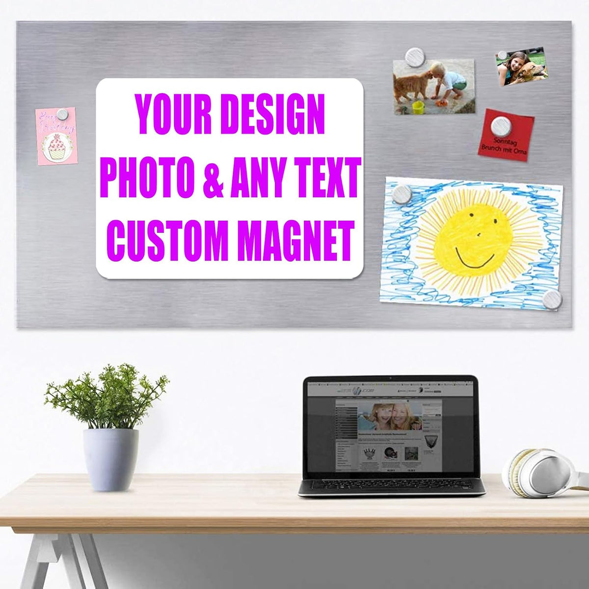 KETABAO – 15" Custom Triangle Refrigerator and Car Photo Magnets - Personalize with Photos of Your Home, Office and Vehicle