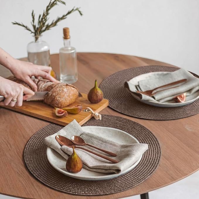 FunWheat Round Braided Placemats Set of 8 Place Mats - Image 5