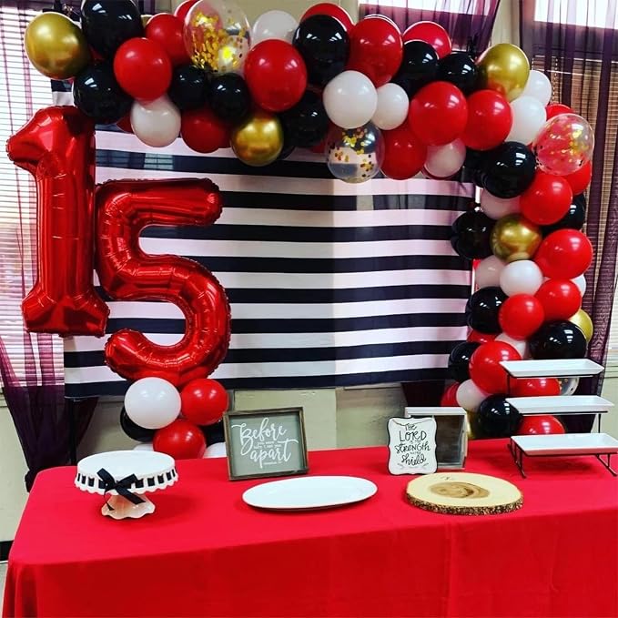 Red Number Balloons, 40 inch Large Number 3 Foil Mylar Helium Balloons - Image 6