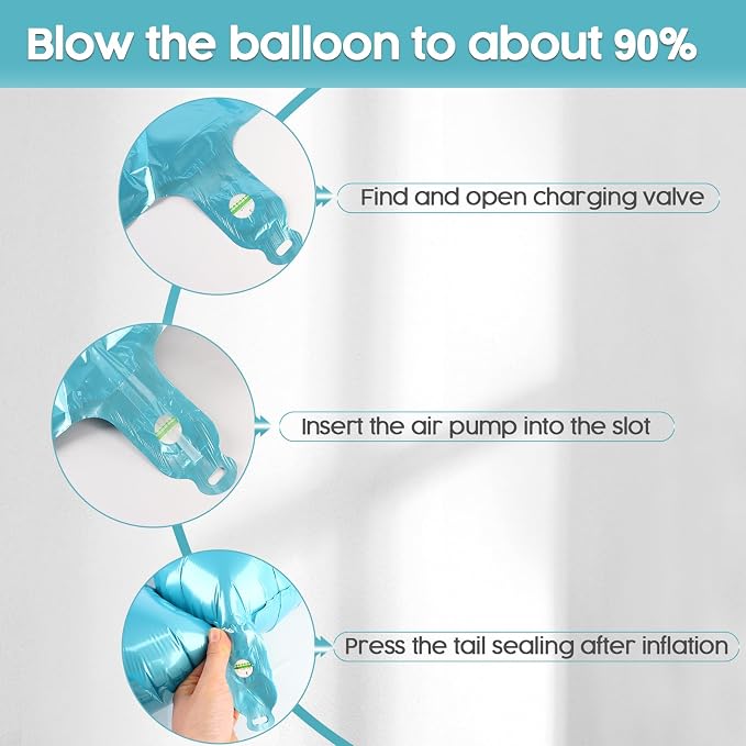 0 Balloon - Pastel Blue Birthday Number Balloons, 40 Inch Decorations | Pastel - Image 6