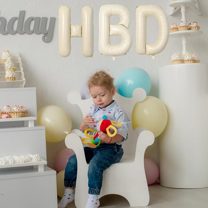 Cream Letter U Balloons, 40 Inch Balloons Letter U Mylar Helium Large U Balloon - Image 5