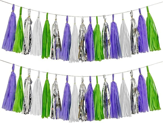 Tissue Paper Tassel Garland Banner, Party Decorations by AimtoHome