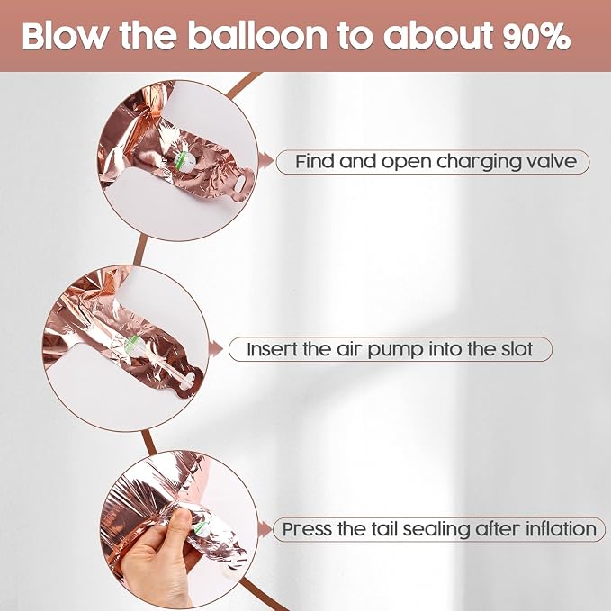 5 Balloon - Rose Gold Birthday Number Balloons, 40 Inch Party Decorations | - Image 6