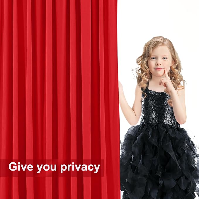 10x12 Red Backdrop Curtains for Wedding Party Wrinkle Free Backdrops Curtain - Image 7