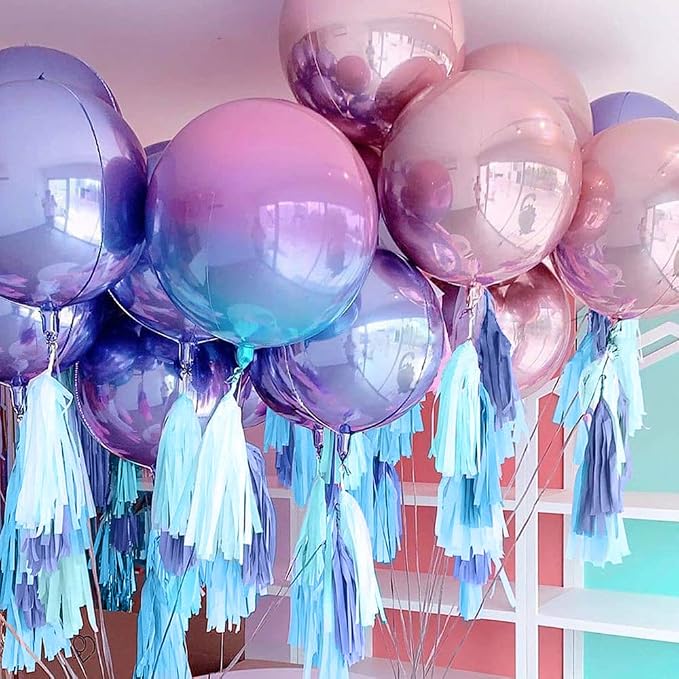 Blue Tissue Paper Tassel DIY Hanging Paper Decorations Party Garland - Image 6