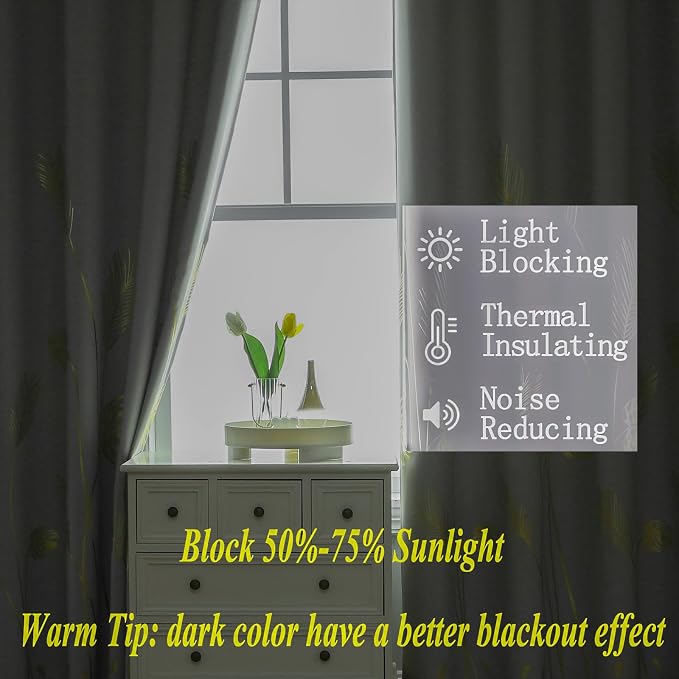 Light Grey Blackout Curtains 84 Inches Long, Light Blocking Thermal Insulated - Image 6