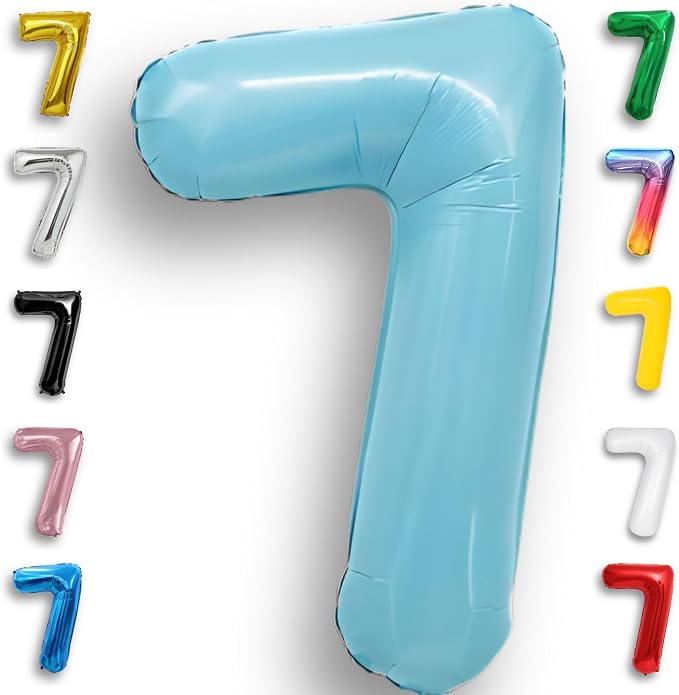 Candy Blue Number Balloon 7 Mylar Foil Balloons 16 Inch by Unknown