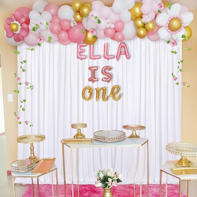 White Sequin Backdrop Curtain 7ft x 7ft Party Backdrop - Image 4
