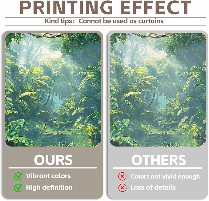 Fabric 12x8ft Jungle Forest Photography Backdrop Rainforest Banner | Tropical - Image 4