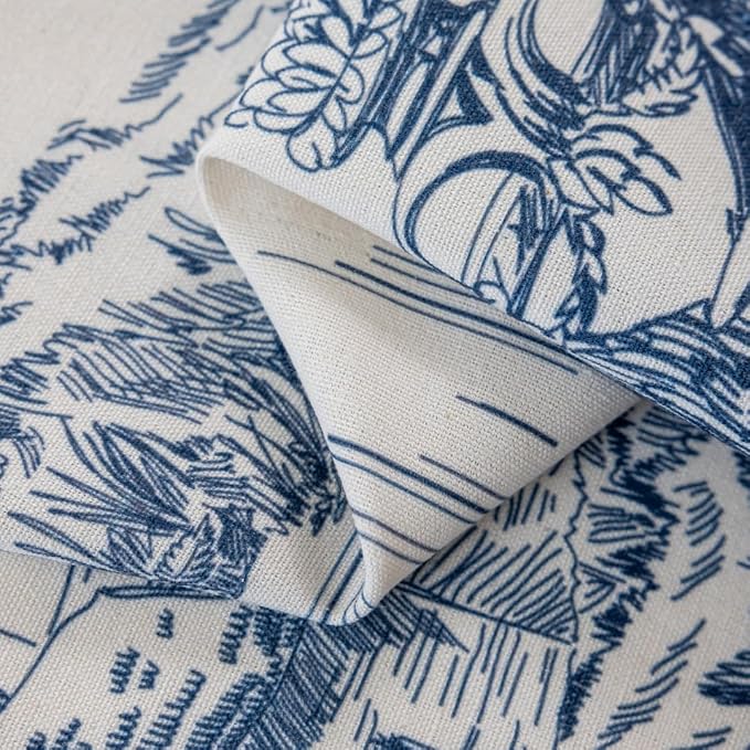 F-CHU Blue Vintage Curtains 72 Inches Long - Image 7