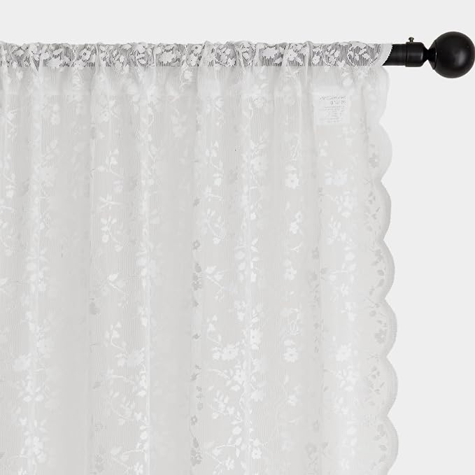 Anmao Vintage Lace Sheer Curtains 84 Inches Long - Image 6