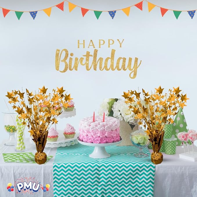 PMU 12 Pack Bursting Star Metallic Foil Spray Centerpiece- Metallic Orange - Image 4